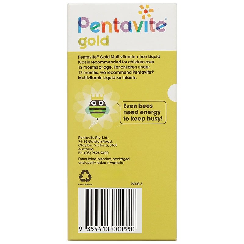 Pentavite Gold Multivitamin + Iron Liquid Kids bổ sung vitamin và khoáng chất chai 200ml - 4